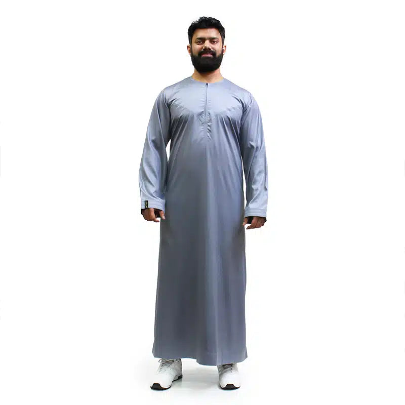 Omani Satin Sky Blue Thobe 1501-07