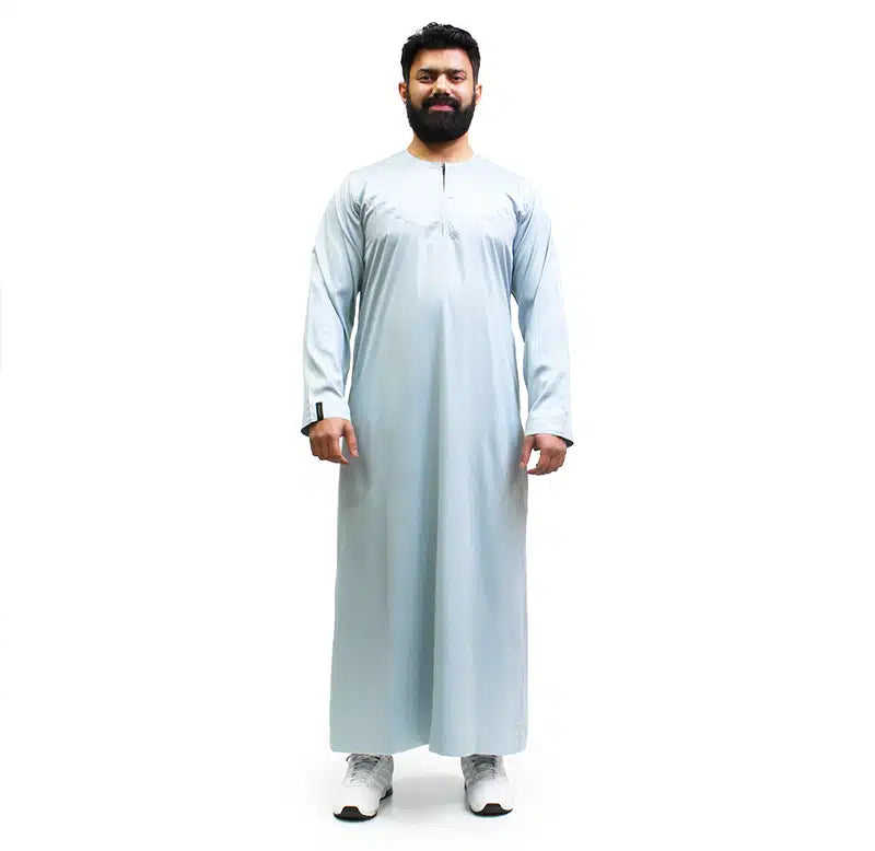 Omani Satin Light Turquoise Thobe 1501-03