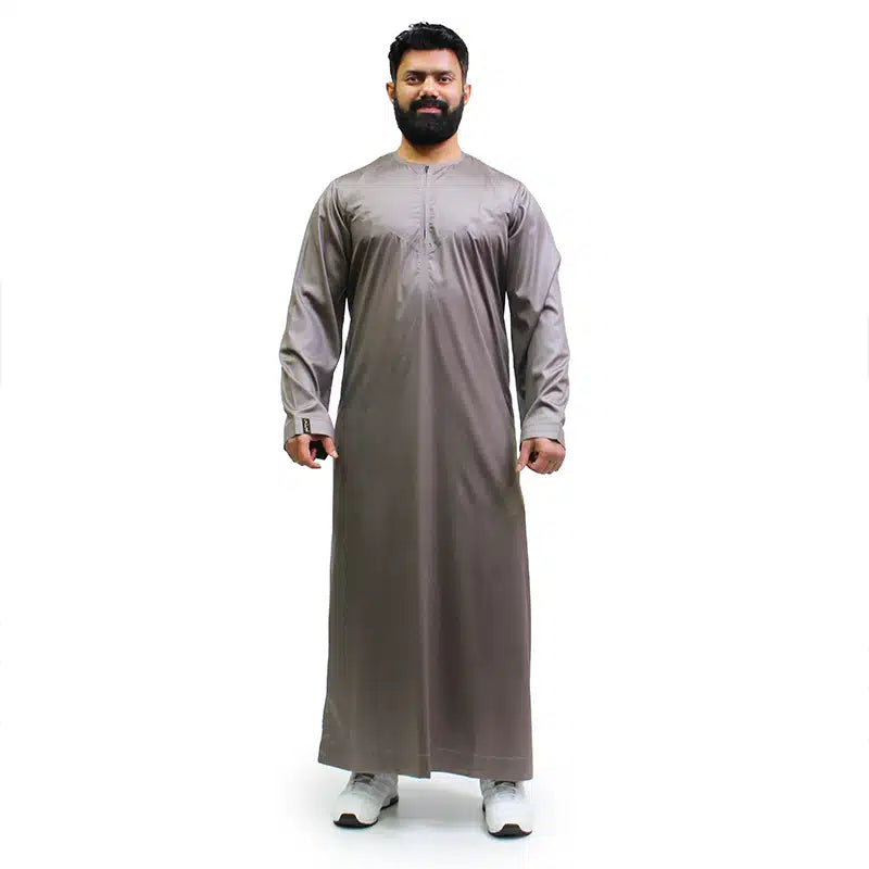 Omani Graphite Satin Grey Thobe 1501-04
