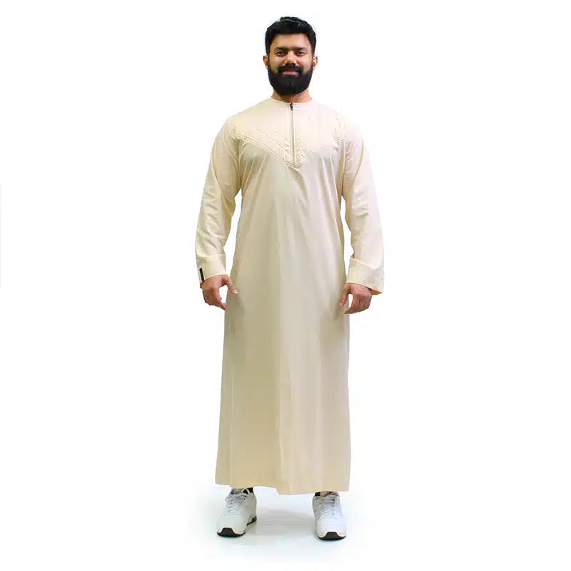 Omani Padded Cream Thobe 1511-15