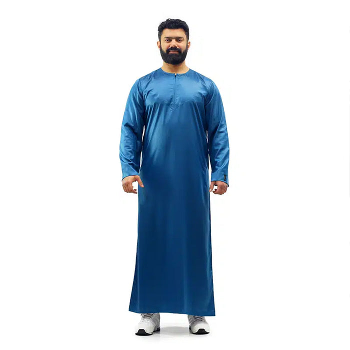Omani Teal Blue Satin Thobe ASM-K16 20