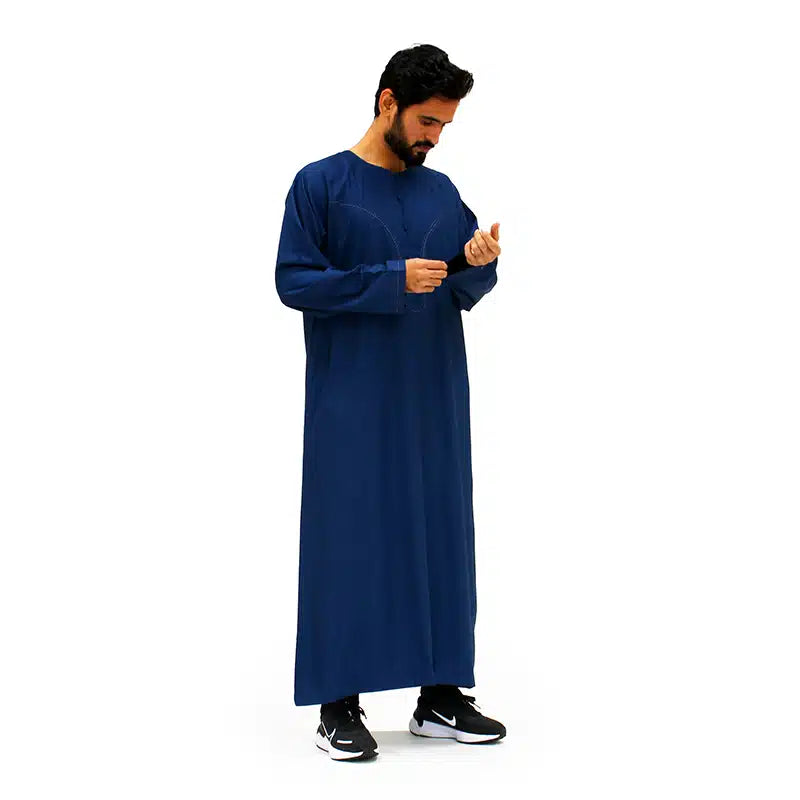 Omani Light Weight Navy Thobe 965-02