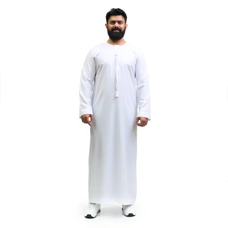 Omani Tassel White Thobe