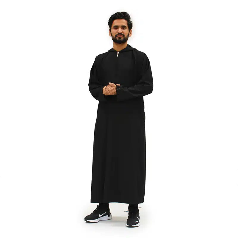 Men's Hooded Black Thobe 93