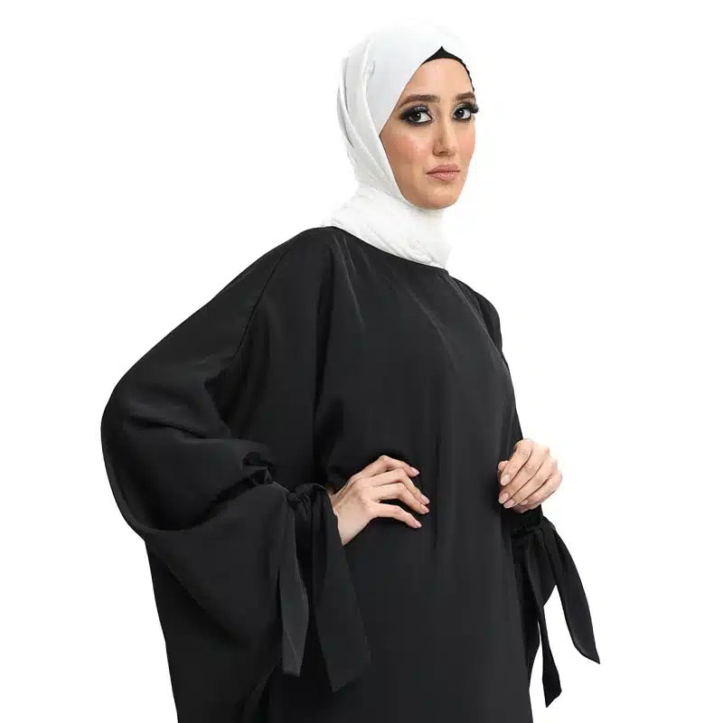 Women's Cuff Sleeve Batwing Black Abaya