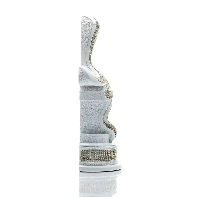 White Sculpted Allah & Muhammad Diamond Set (0141)