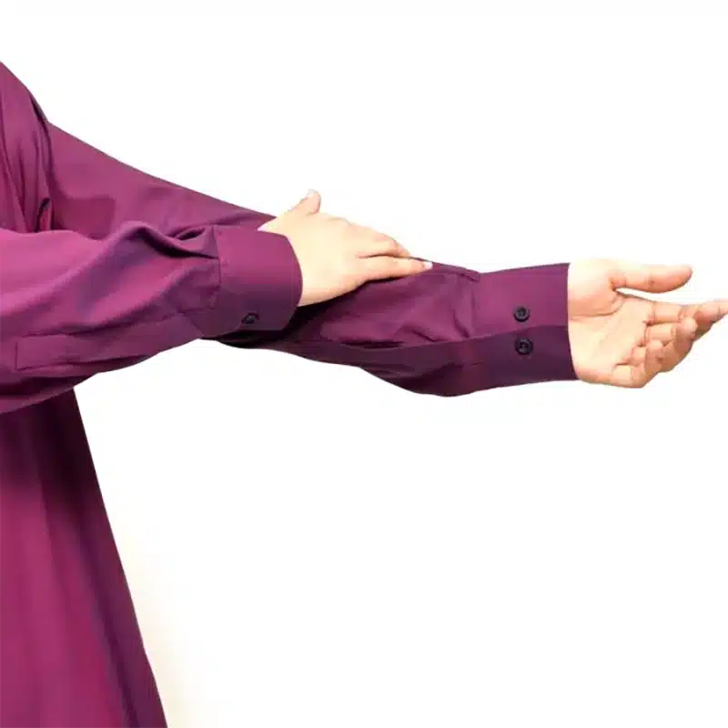 Men's Collared Textured Lilac & Plum Thobe 651- 5