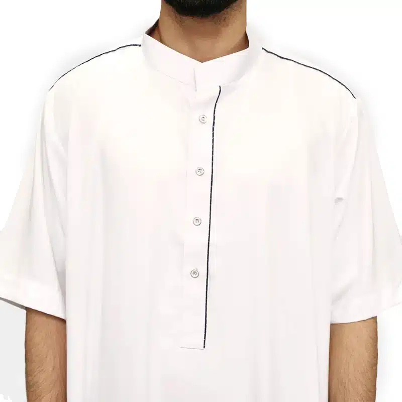 Men's Half Sleeved White Thobe 819