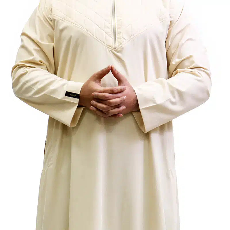 Omani Padded Cream Thobe 1511-15