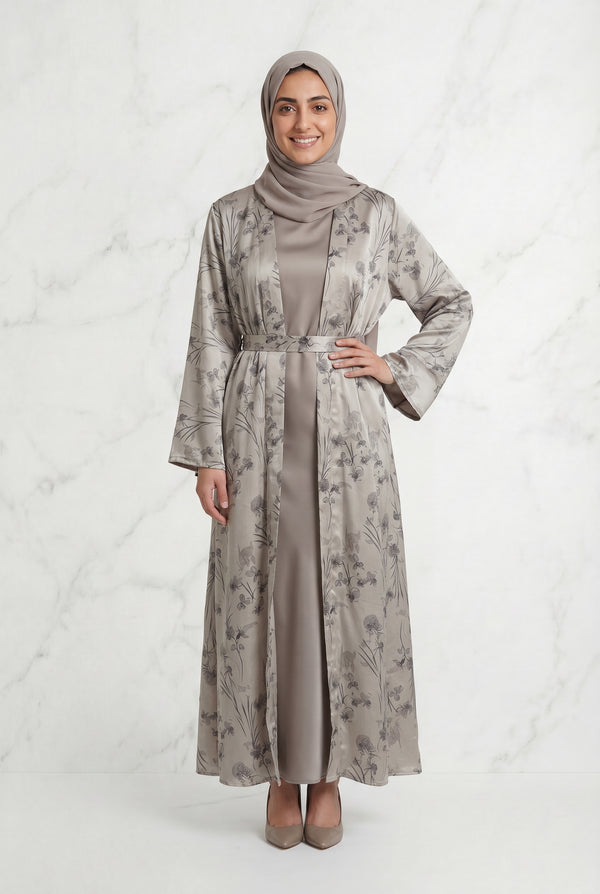 Samira Satin Abaya 655 Col 1 Ivory