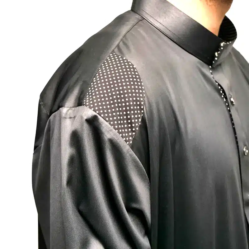 Men's Collared Triple Black Thobe 835