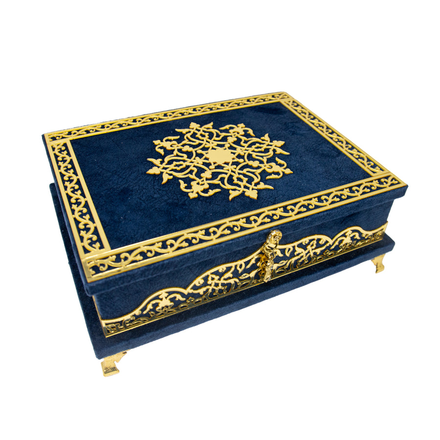 Limited Edition Quran Gift Set Navy Blue & Gold 0707