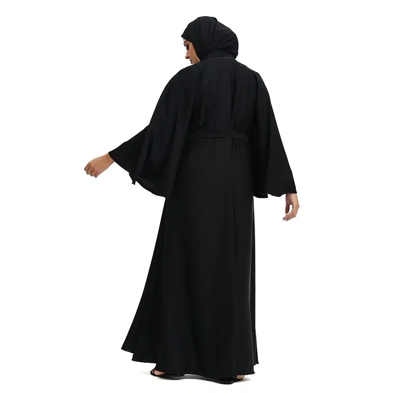 Amira Beaded Belted Black Abaya
