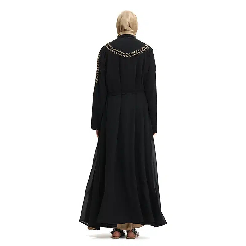 Fozia Diamond Beaded Black Kimono