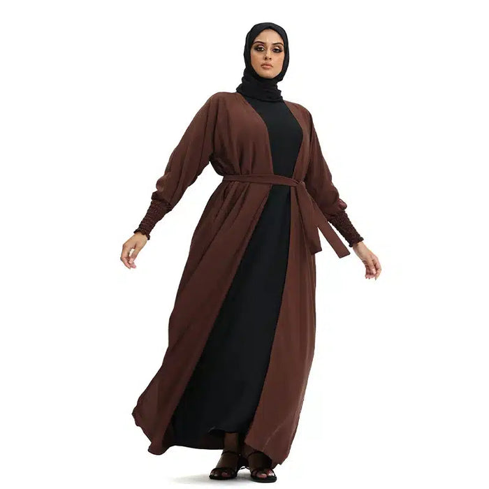 Elasticated Sleeve Chocolate Kimono