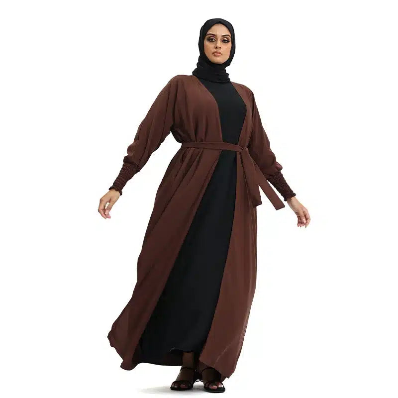 Elasticated Sleeve Chocolate Kimono