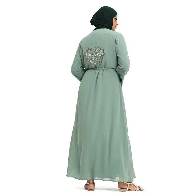 Hawa Beaded Mint Kimono