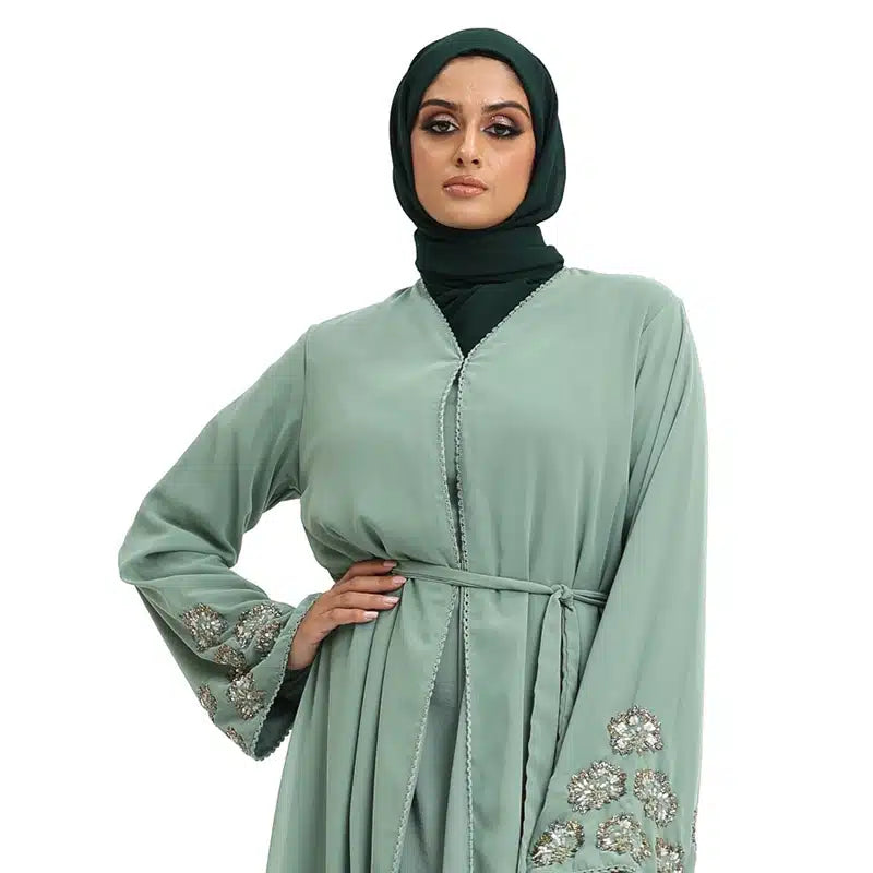 Hawa Beaded Mint Kimono