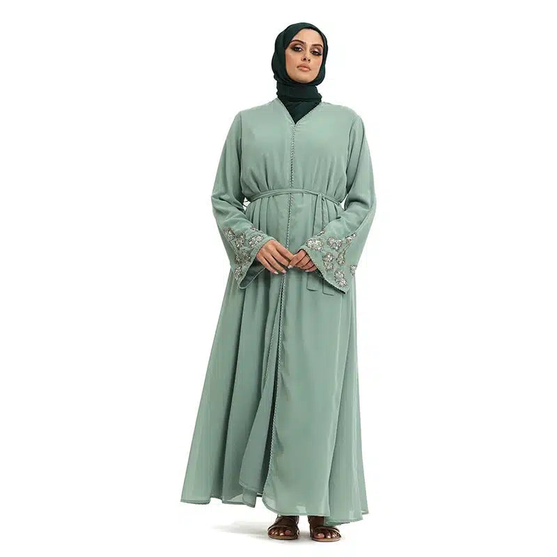 Hawa Beaded Mint Kimono