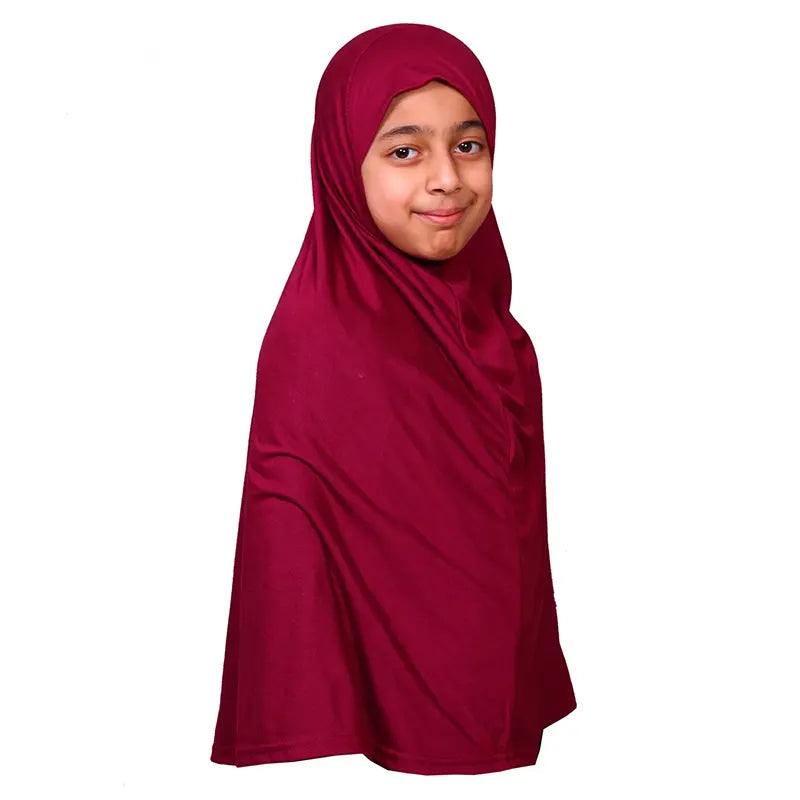Maroon Girls Hijab - XL Size