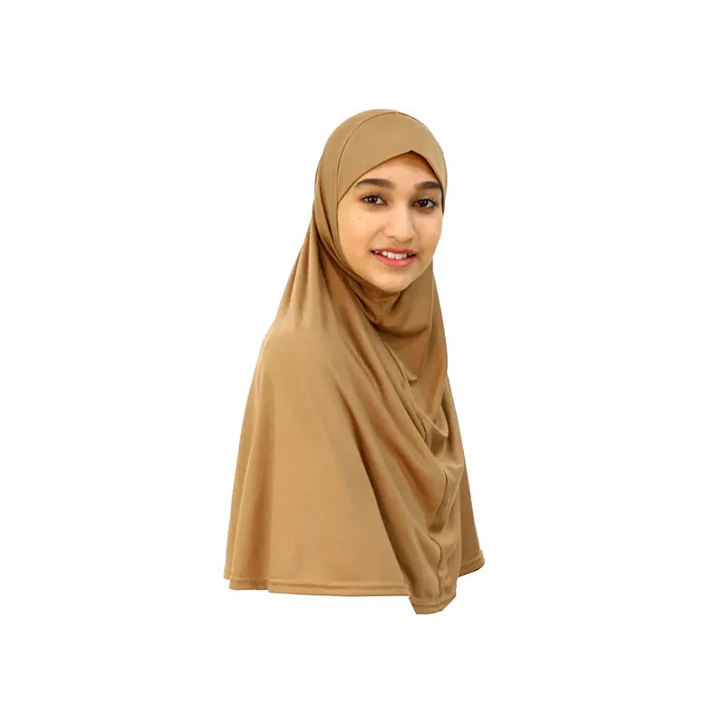 Camel Girls Hijab - Large Size