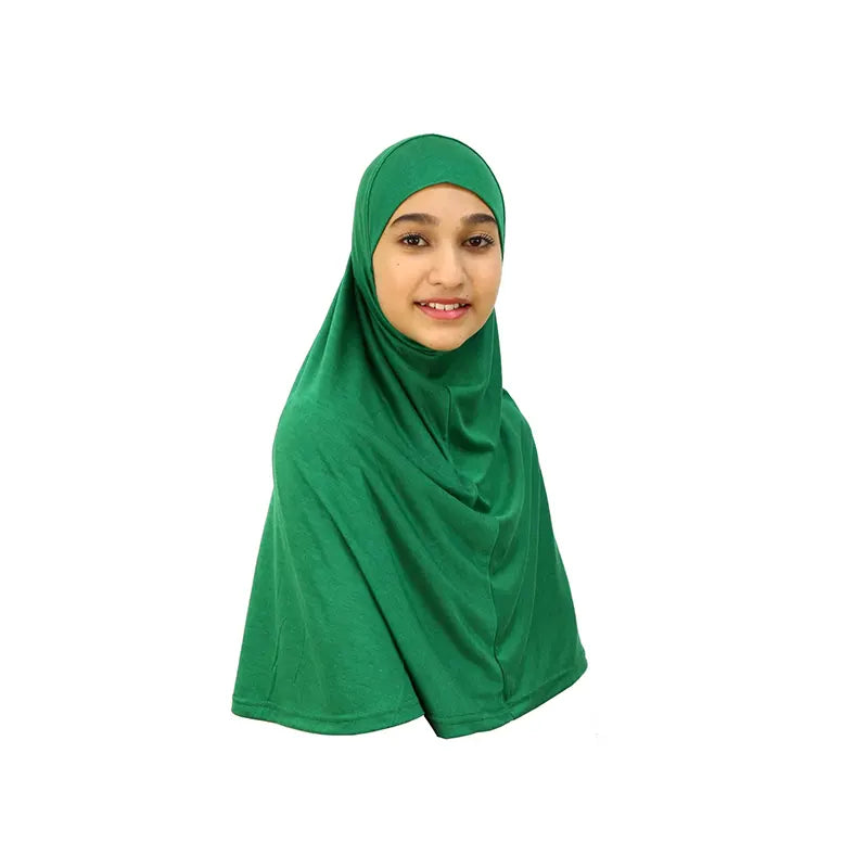 Green Girls Hijab - Large Size