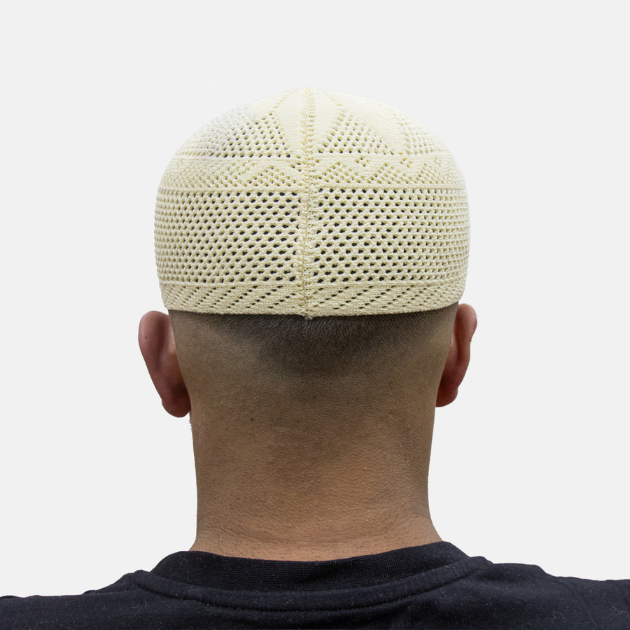 Mens Premium Knit Prayer Hat Cream