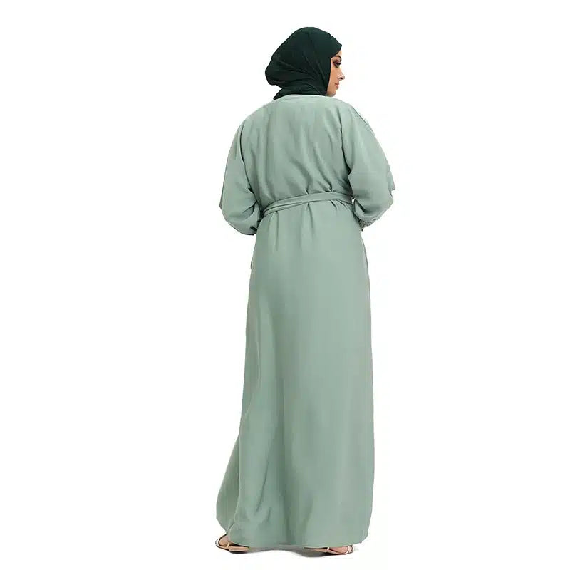 Elasticated Sleeve Light Green Kimono