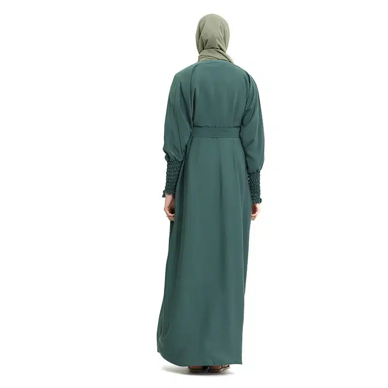 Elasticated Sleeve Bottle Green Kimono