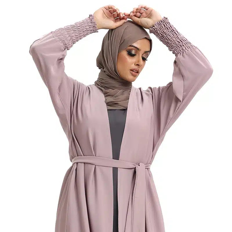 Elasticated Sleeve Light Pink Kimono