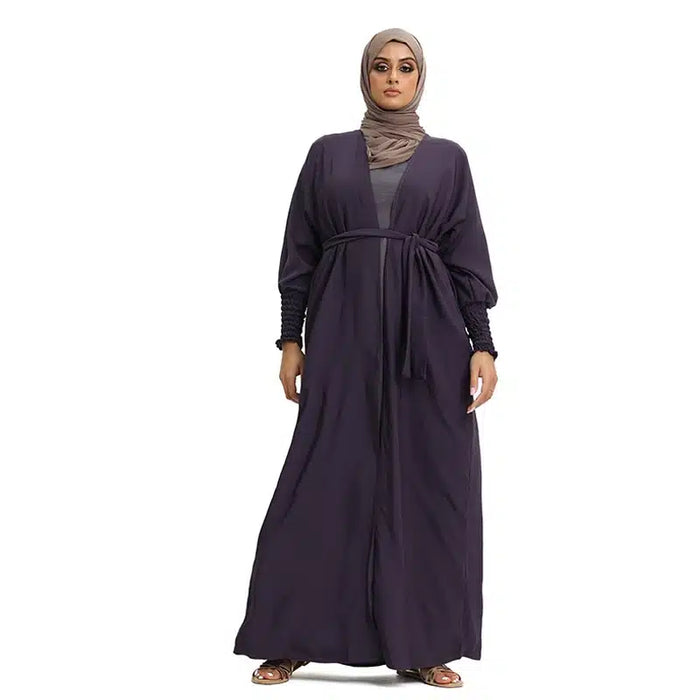 Elasticated Kimono with Belt Purple