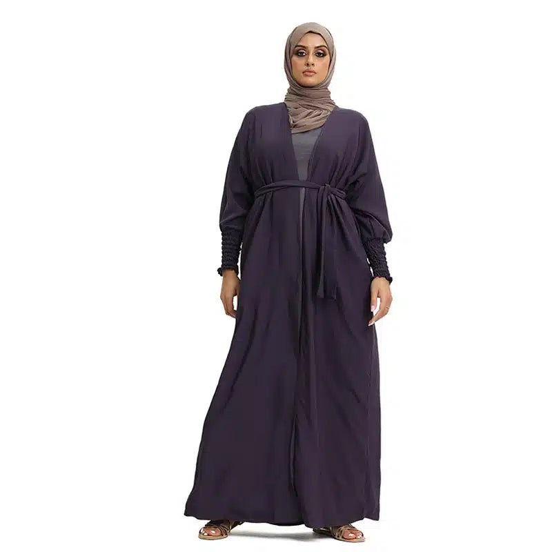 Elasticated Kimono with Belt Purple