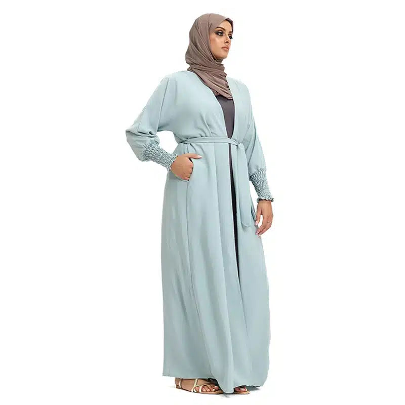 Elasticated Sleeve Sky Blue Kimono