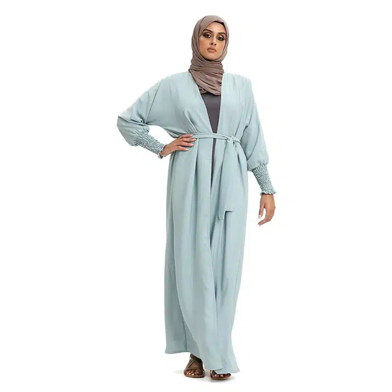 Elasticated Sleeve Sky Blue Kimono