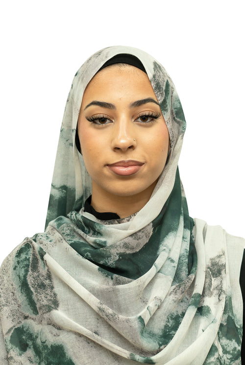 Watercolor Smooth Modal Hijab Bottle Green