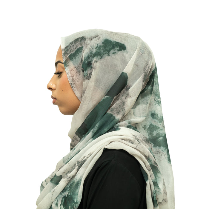 Watercolor Smooth Modal Hijab Bottle Green