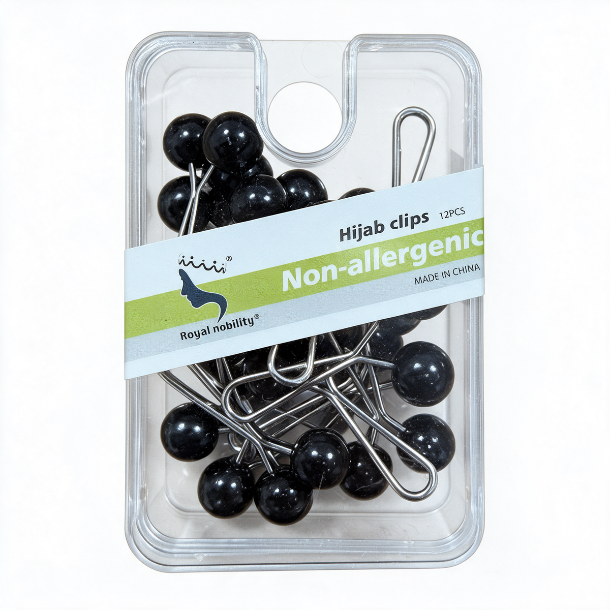 12 Pieces Hijab Clips Black