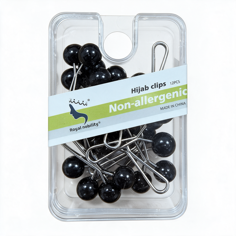 12 Pieces Hijab Clips Black