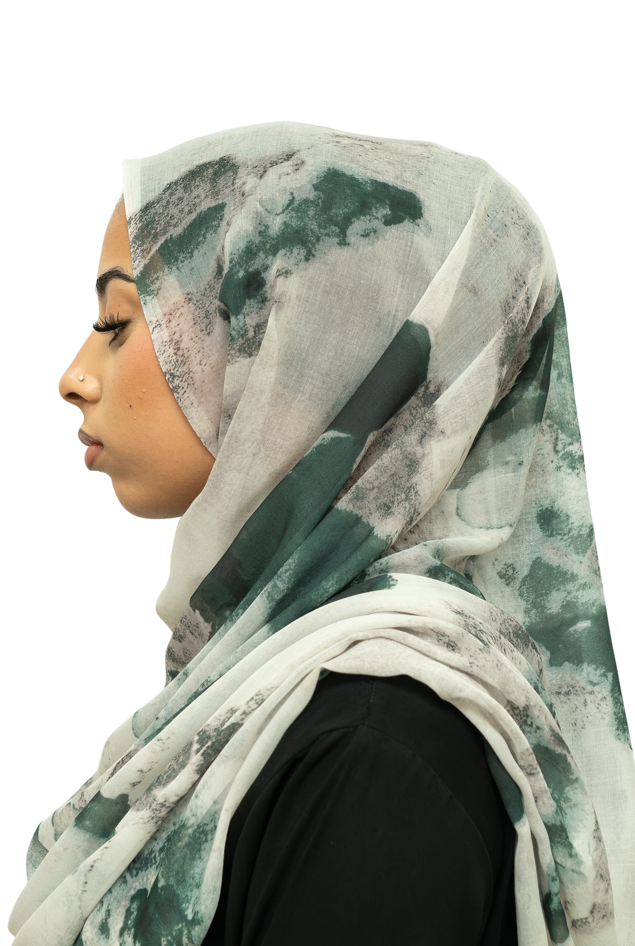 Watercolor Smooth Modal Hijab Bottle Green