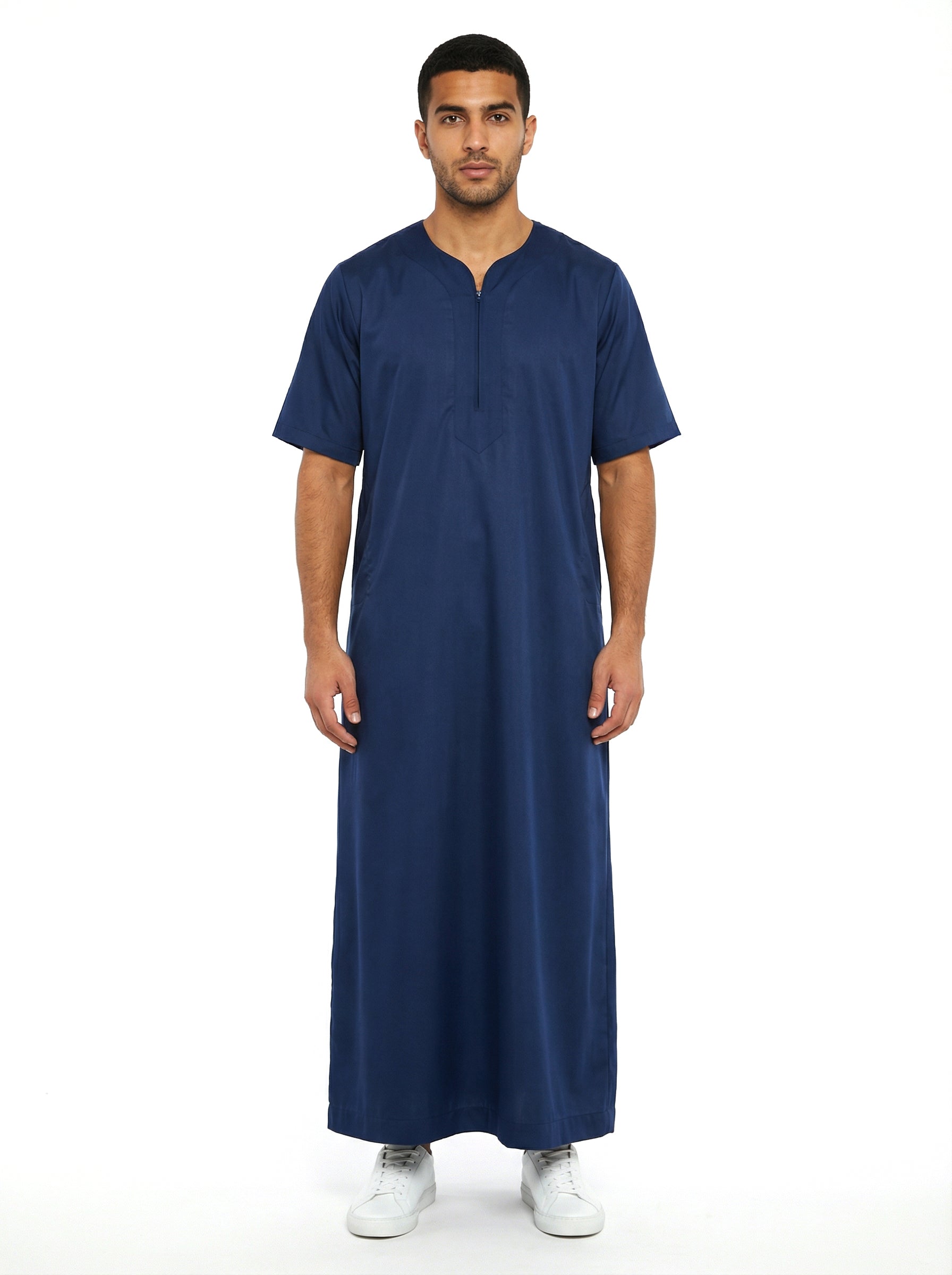 Omani Short Sleeve Thobe Navy 1527 Col 01
