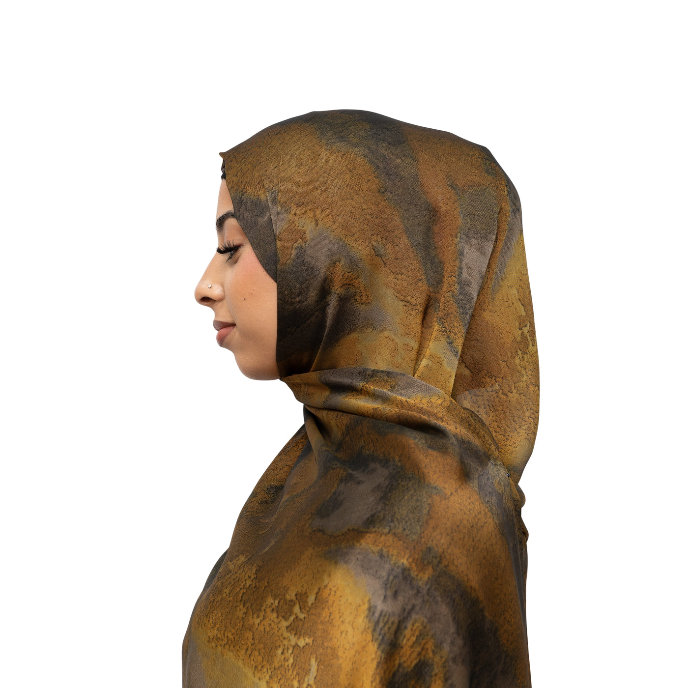 Vella Print Style 2-7 Silk Chiffon Hijab Mustard