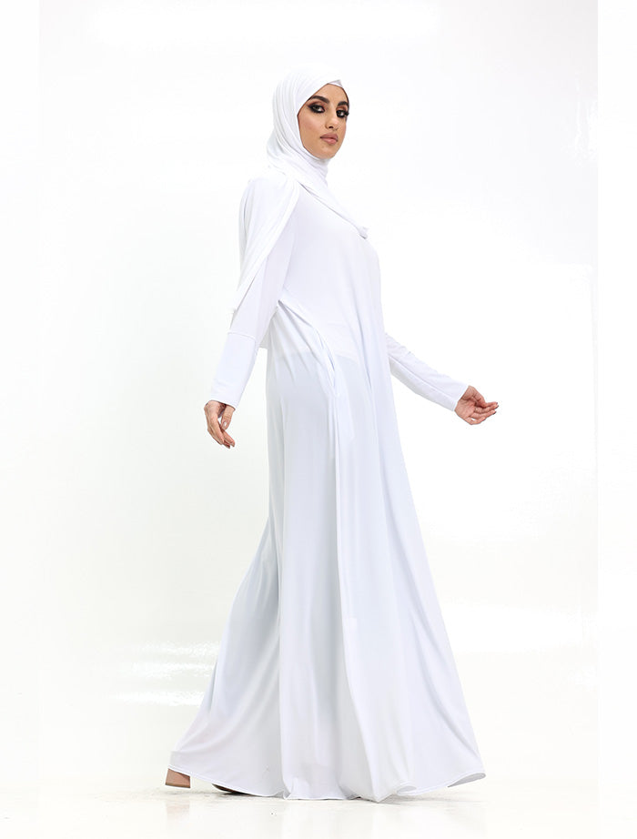 White Jersey Abaya