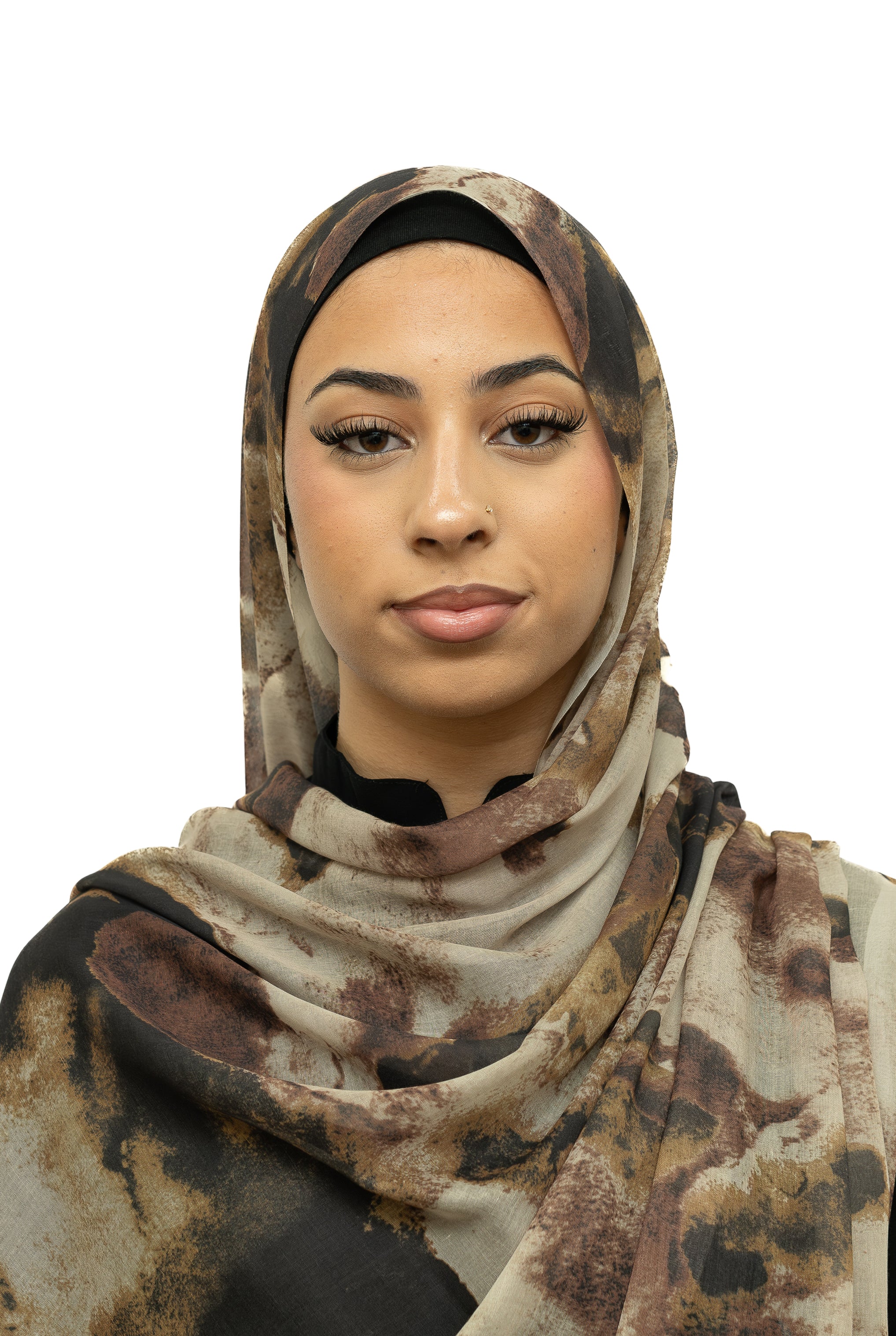 Watercolor Smooth Modal Hijab Black Brown