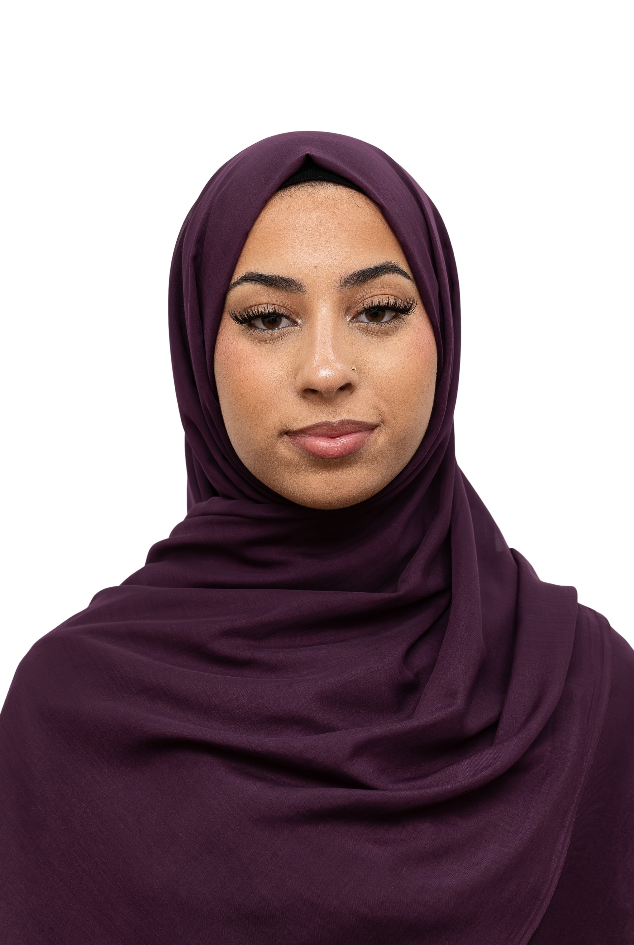 Exclusive Cotton Hijab Plum Col 26