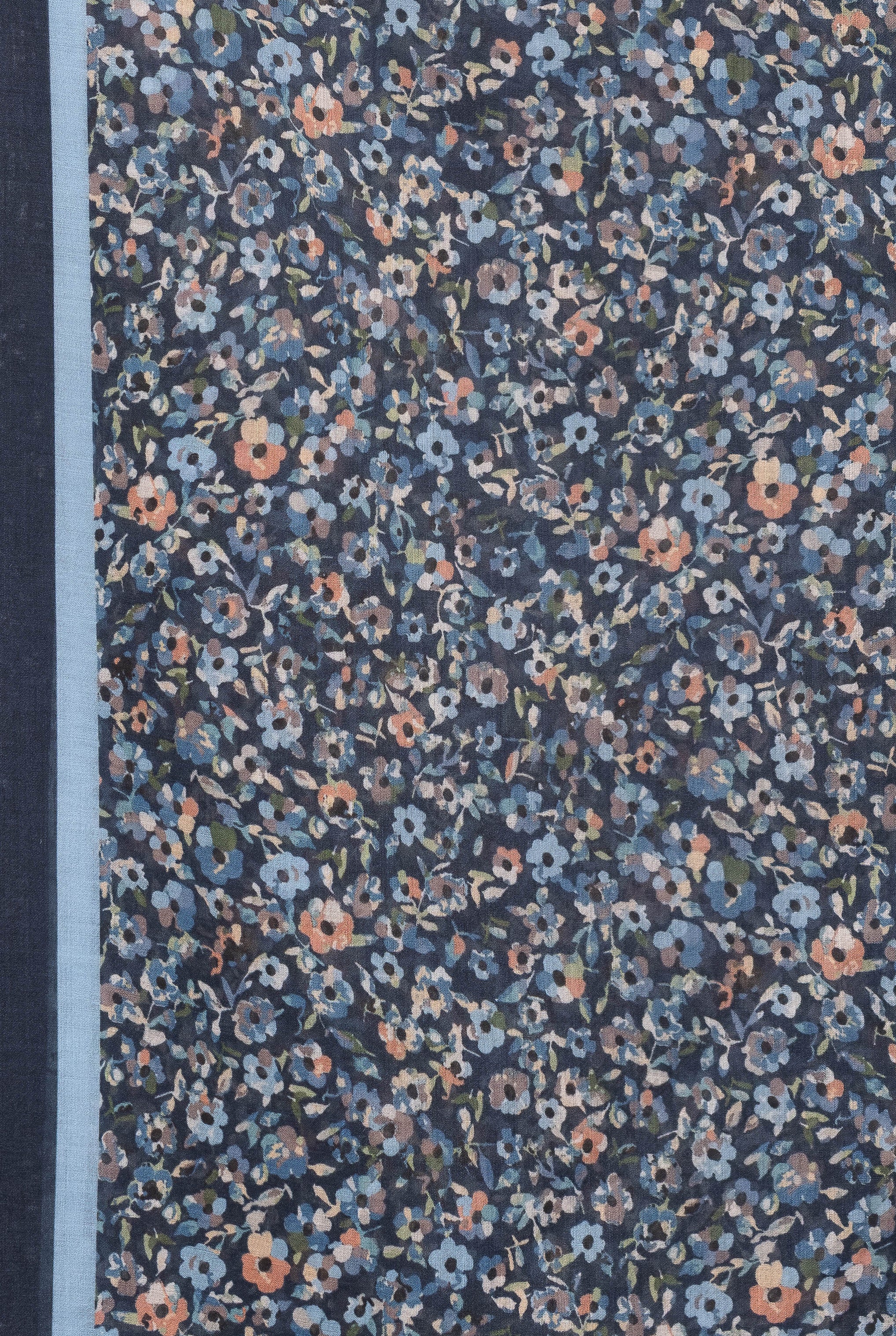 Exclusive Cotton Print Hijab Floral Navy Blue Col 10