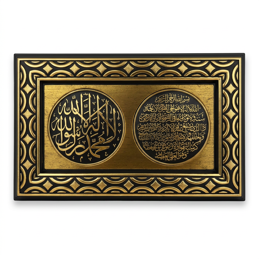 Ayutl Kursi & Kalimah Gold & Black Frame 1869