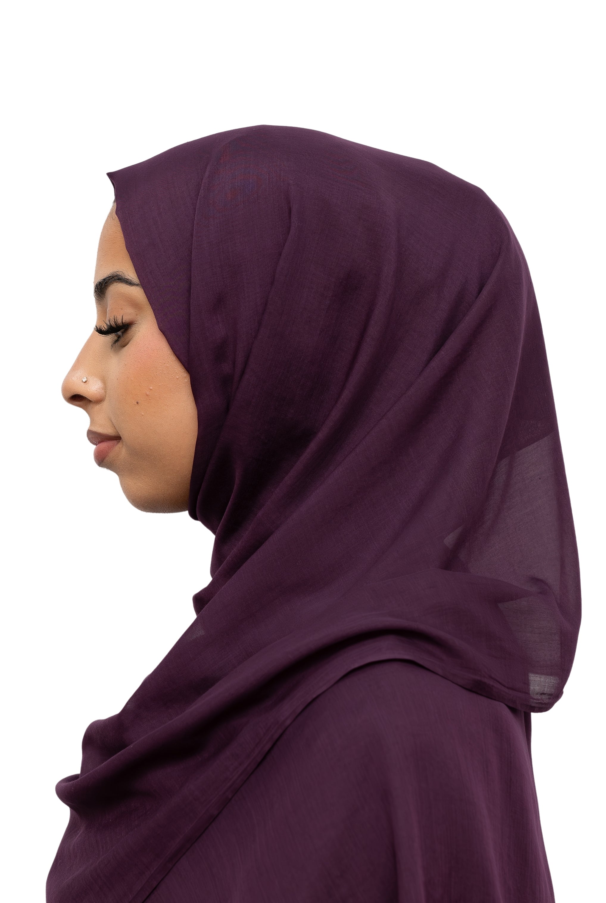 Exclusive Cotton Hijab Plum Col 26