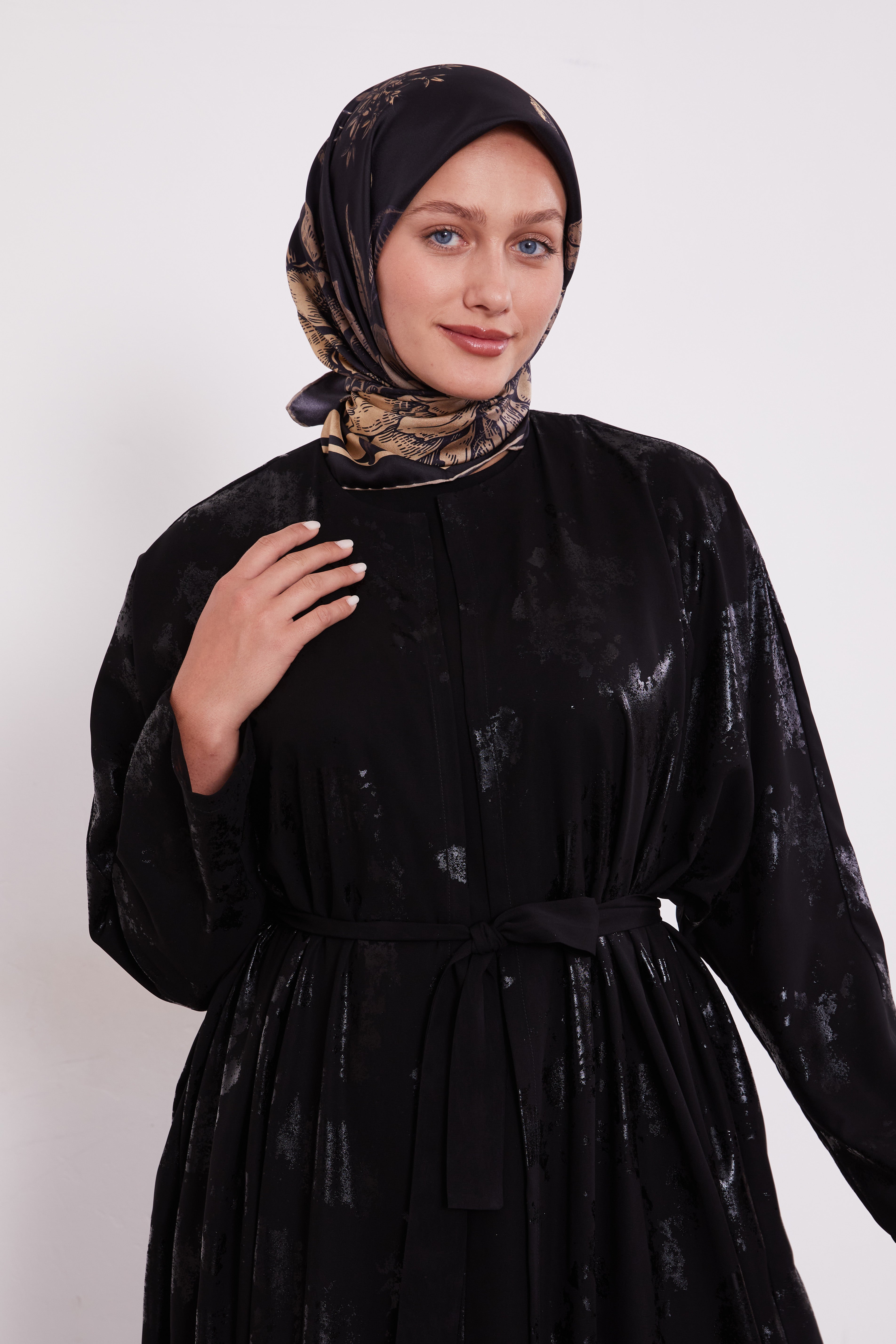 Shimmer Batwing Kimono Set Black 520358