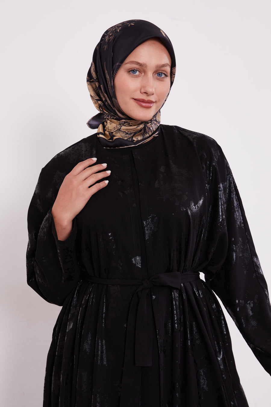 Shimmer Batwing Kimono Set Black 520358