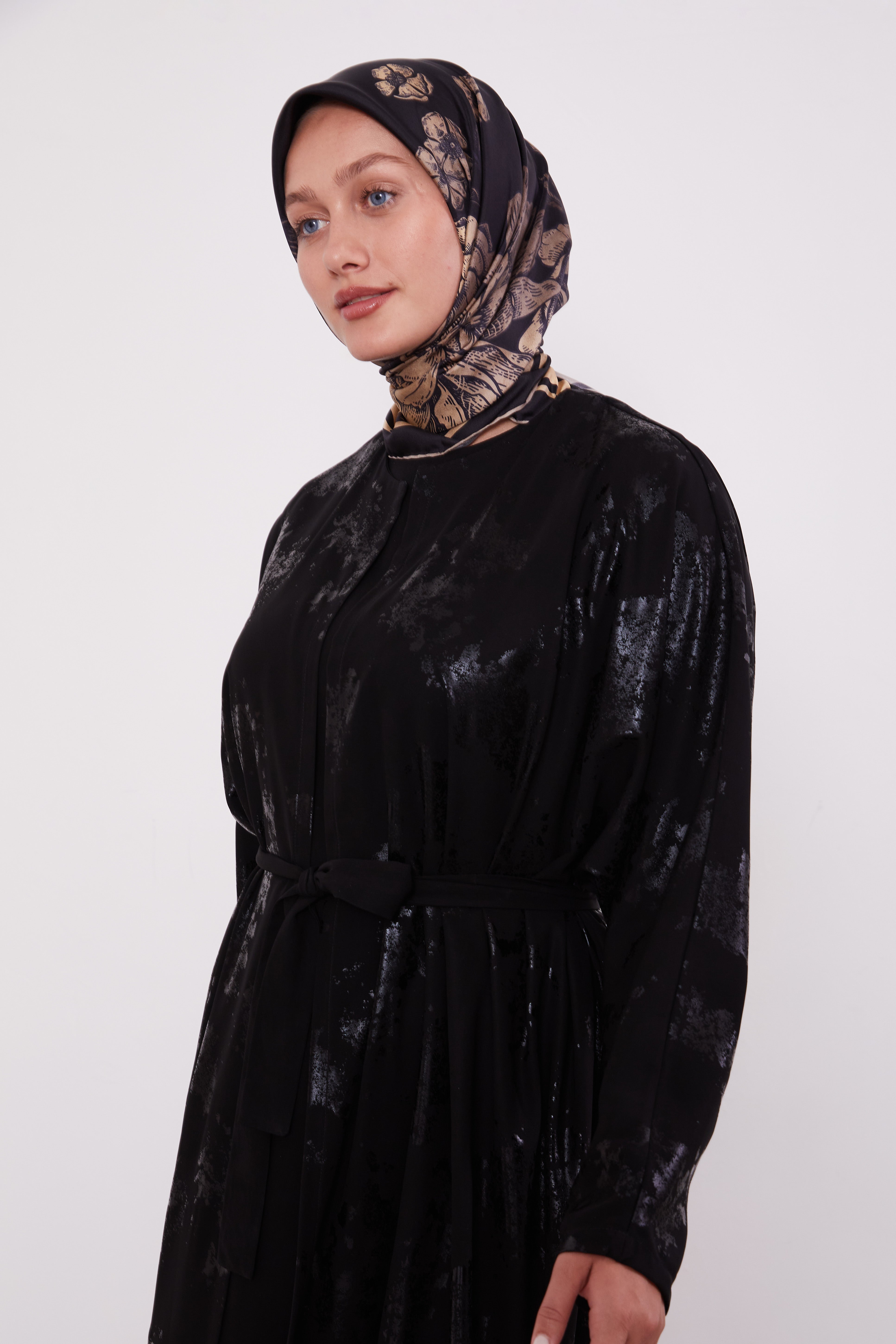 Shimmer Batwing Kimono Set Black 520358